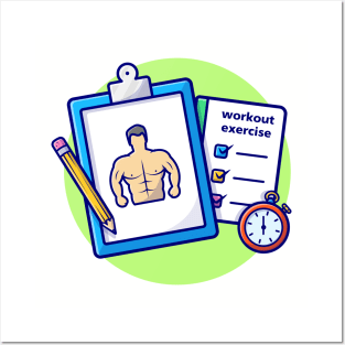 Workout Exercise Cartoon Vector Icon Illustration Posters and Art